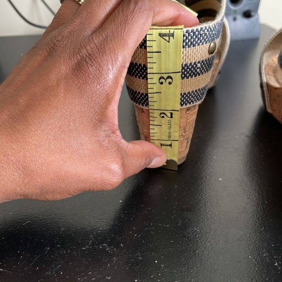 CATO Blue/Tan Wedge Cork Sandal - Picture 8 of 9